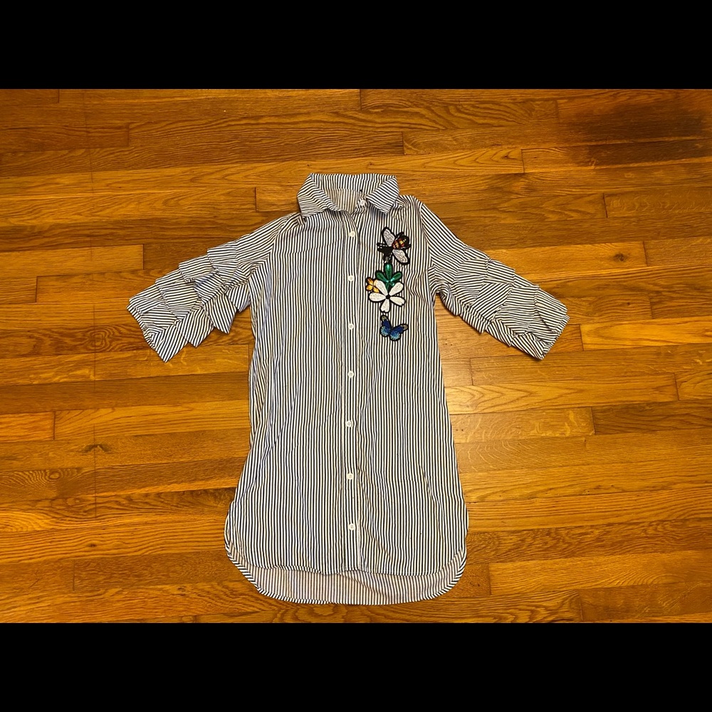 Strip shirt dress